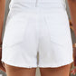 Women's Frayed Hem Distressed Denim Shorts with Pockets