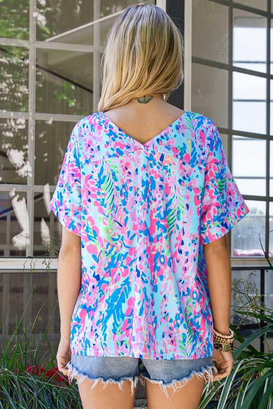Women's Printed V-Neck Tee Shirt