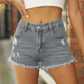 Women's Raw Hem Distressed Denim Jean Shorts