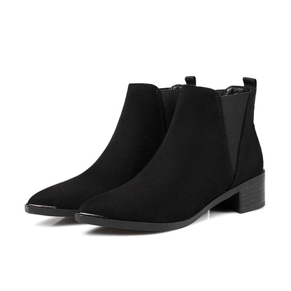 Women Pointed Toe Leather Canister Boots