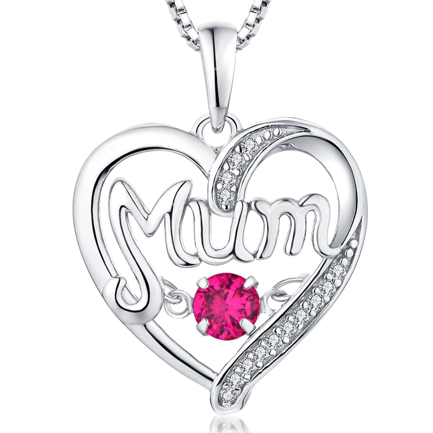 Women's S925 Silver Pulsatile Heart Mother's Day Gift Birthstones Smart Pendant