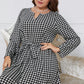 Women's Melo Plaid Plus Tie Belt Maxi Dress