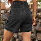 Women's High Waist Denim Jean Cargo Shorts