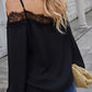 Women's Lace Trim Balloon Sleeve Blouse