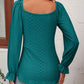 Women's Tie Front V-Neck Puff Sleeve Blouse