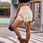 Women's High Waist Denim Jean Cargo Shorts