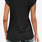 Women's Eyelet Contrast V-Neck Tee