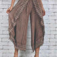 Women's Lace Trim Design Layered Denim Pants