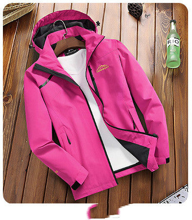 Women Waterproof Outdoor Sports Mountaineering Loose Fit Large Single Layer Jacket