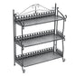 Three Tiers Folding Iron Kitchen Organizer Large Capacity Bathroom Bedroom Rack Book Shelf for Home Office
