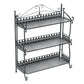 Three Tiers Folding Iron Kitchen Organizer Large Capacity Bathroom Bedroom Rack Book Shelf for Home Office