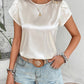 Women's Round Neck Petal Sleeve Top