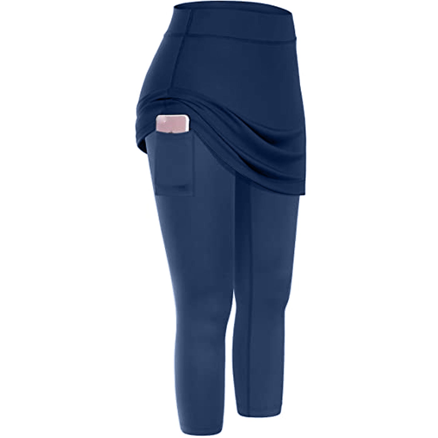 Women Skirted Leggings with Cell Pocket Yoga Fitness Workout Sports