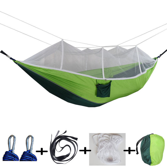 260x140cm Two Person Mosquito Hammock Camping Garden Sleeping Hanging Bed With Carabiners Storage Bag