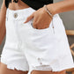 Women's Frayed Hem Distressed Denim Shorts with Pockets