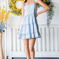Women's Spaghetti Strap Tiered Denim Jean Loose Fit Dress