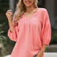Women's Dropped Shoulder V-Neck Blouse
