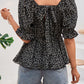 Women's V-Neck Flounce Sleeve Blouse