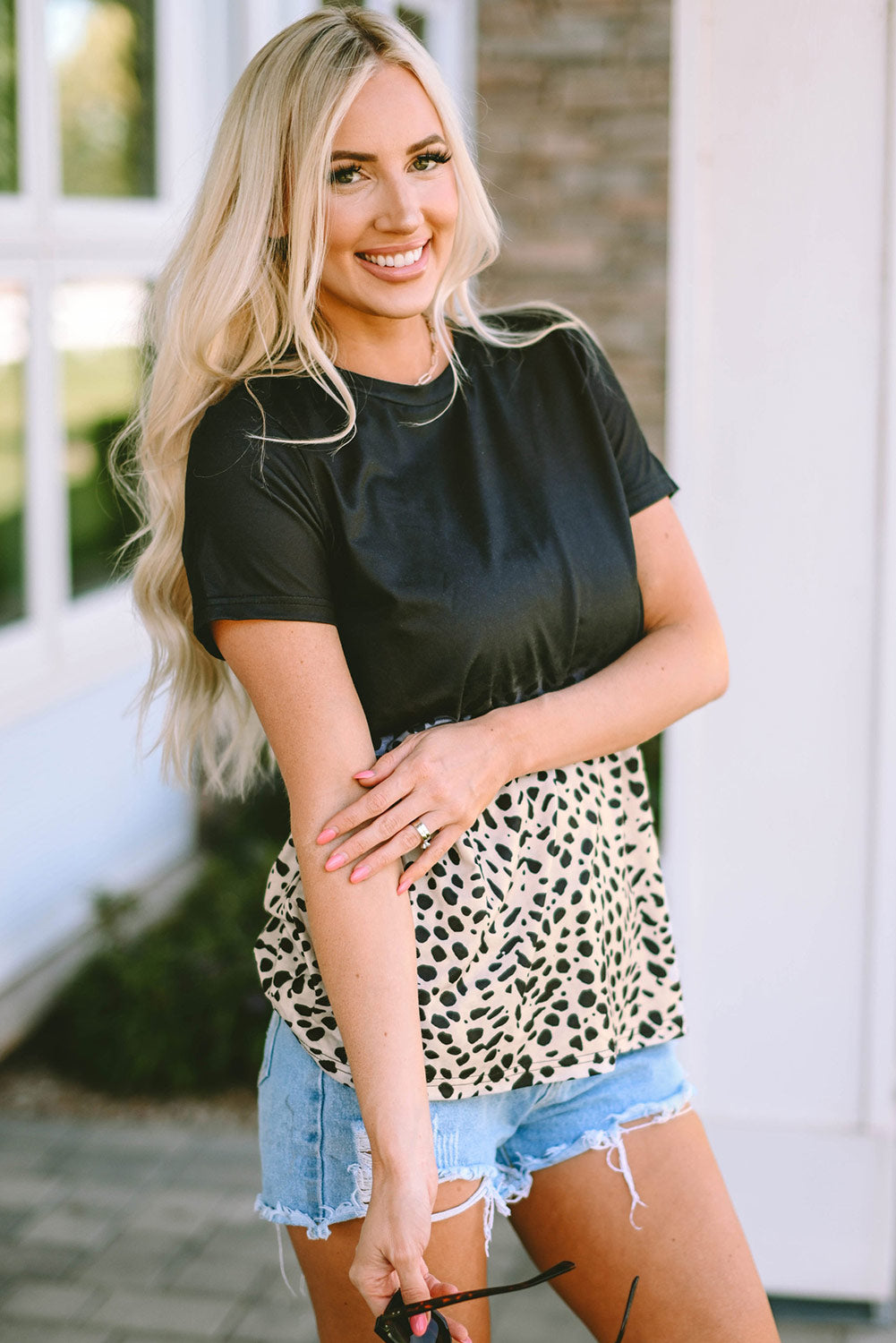 Women's Printed Short Sleeve Round Neck Tee (M & XL Sold Out)