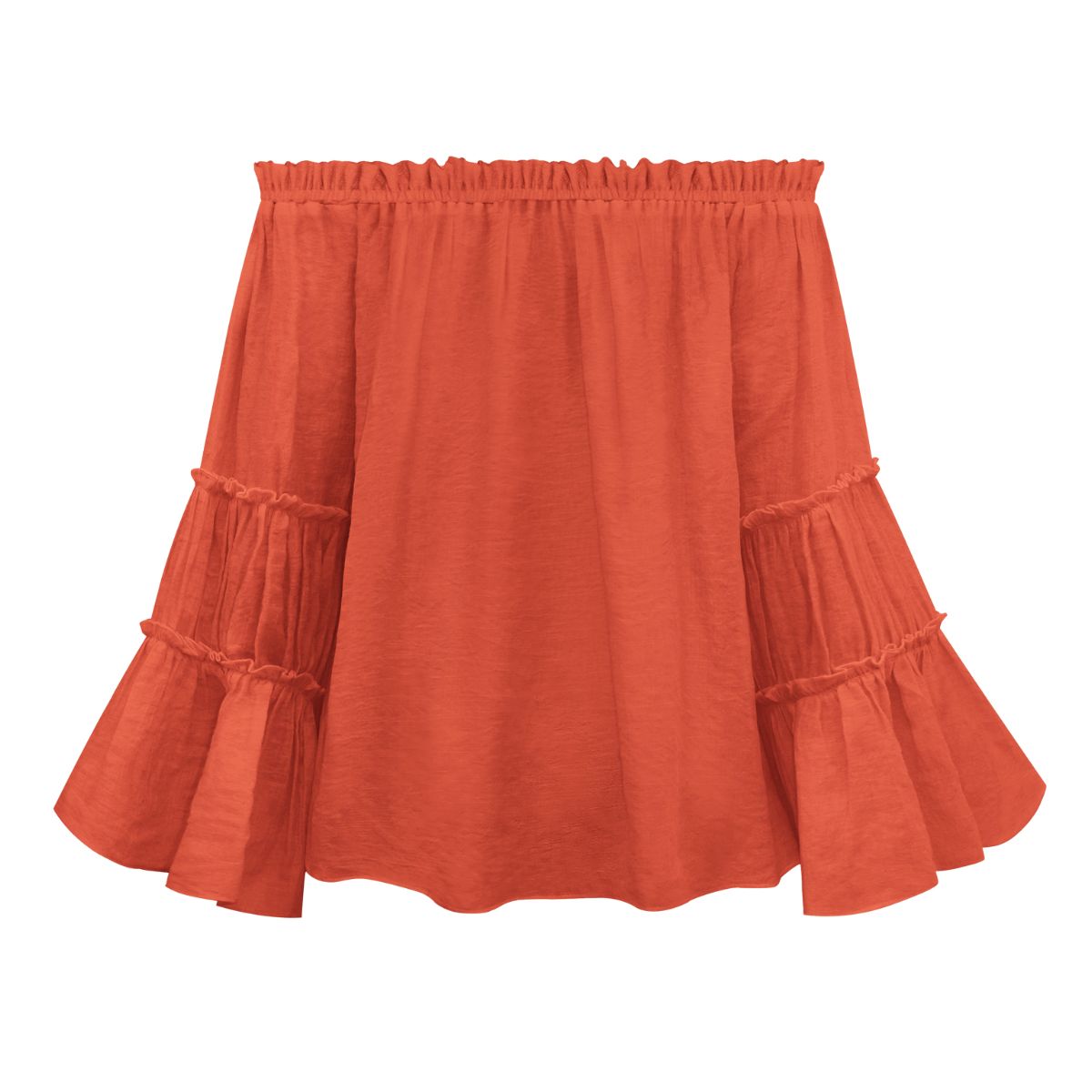 Women's Off-Shoulder Frill Trim Blouse