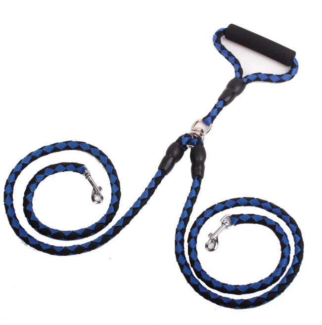 Pet Double-Ended Traction Rope For Walking The Dog Hand-Double-Ended Traction Rope One Plus Two Leash Collar