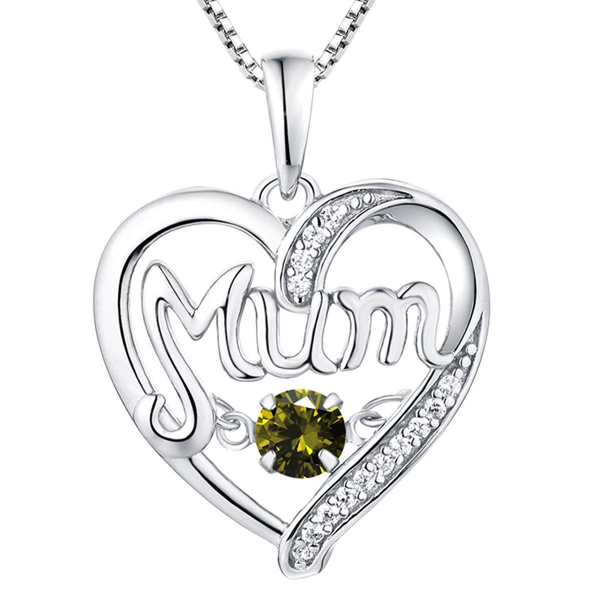 Women's S925 Silver Pulsatile Heart Mother's Day Gift Birthstones Smart Pendant