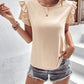 Women's Ruffle Trim Short Sleeve Round Neck Blouse