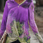 Women's Twisted Multicolor V-Neck Long Sleeve Tee