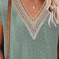 Women's Eyelet Contrast V-Neck Tee