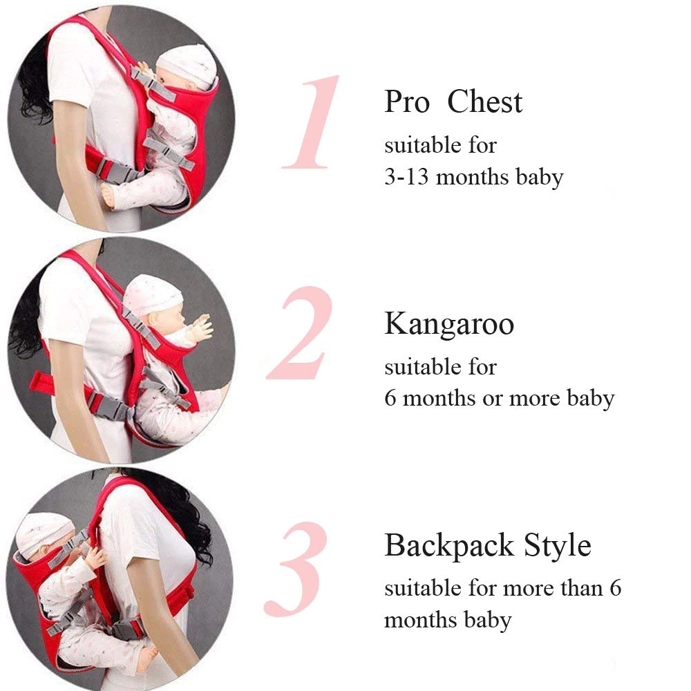 Breathable Front Facing Baby Carrier Comfortable Sling Backpack Pouch Wrap Baby Kangaroo Adjustable