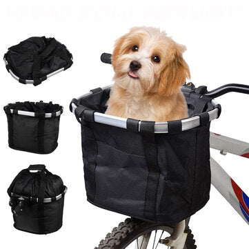 Pet Foldable Bicycle Front Basket Bike Handlebar Basket Pet Dog Carrier MTB Road Bike Frame Bag