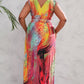 Women's Plus Size Surplice Smocked Maxi Dress