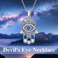 Women Girl's Sterling Silver Hamsa Hand Necklace Good Luck Vintage Fatima Hand Pendant Charm Evil Eye Necklace