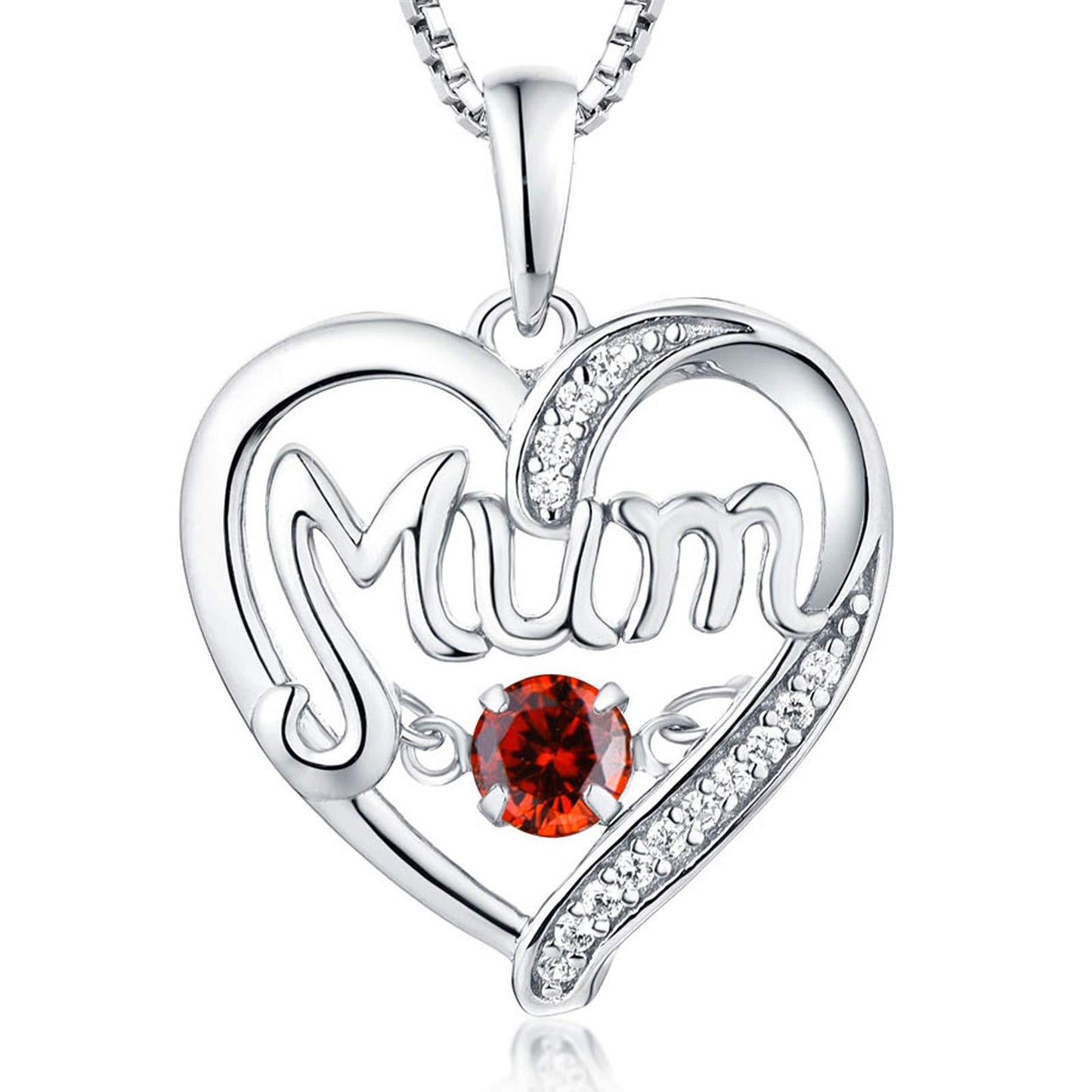 Women's S925 Silver Pulsatile Heart Mother's Day Gift Birthstones Smart Pendant