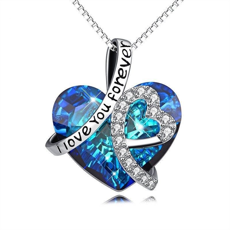 Women's Ocean Heart Peach Heart Clavicle Necklace