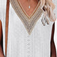 Women's Eyelet Contrast V-Neck Tee