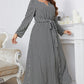 Women's Melo Plaid Plus Tie Belt Maxi Dress