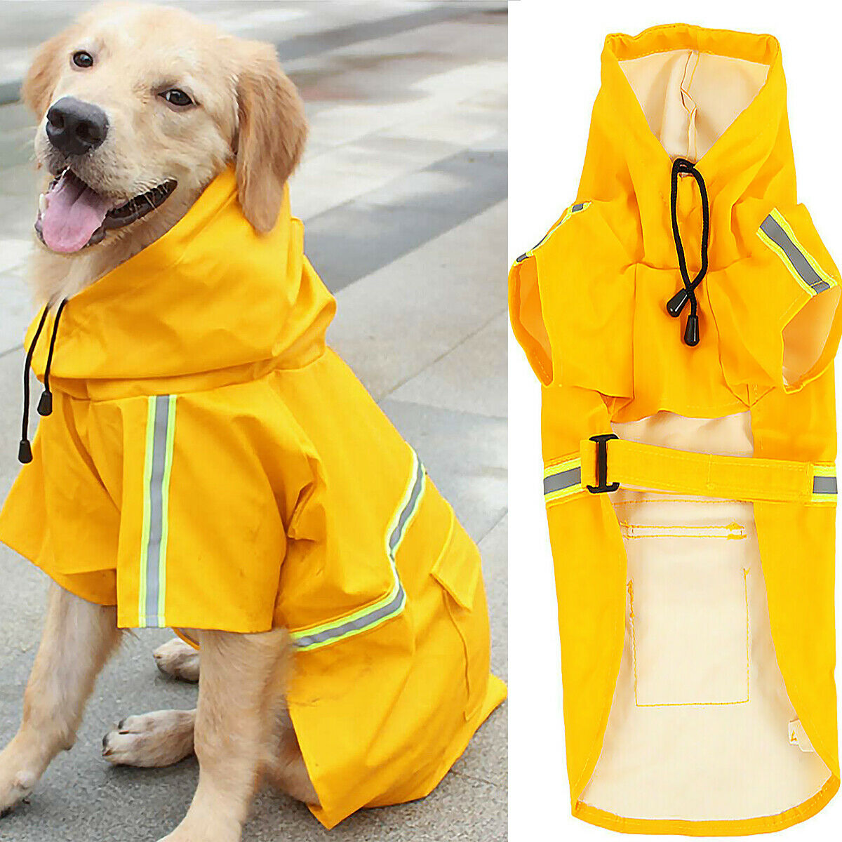 Pet Dog Puppy Raincoat Hoodie Jacket Hooded Coat Clothes Waterproof Raincoat