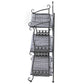 Three Tiers Folding Iron Kitchen Organizer Large Capacity Bathroom Bedroom Rack Book Shelf for Home Office