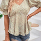 Women's V-Neck Flounce Sleeve Blouse