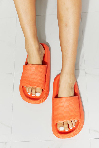Women's MM Shoes Arms Around Me Open Toe Slide in Orange