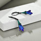 Sterling Silver Purple Tulip Flower Dangle Handmade Dangle Drop Earrings