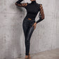 Women's Buttoned Lantern Sleeve Turtle Neck Blouse