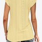 Women's Eyelet Contrast V-Neck Tee