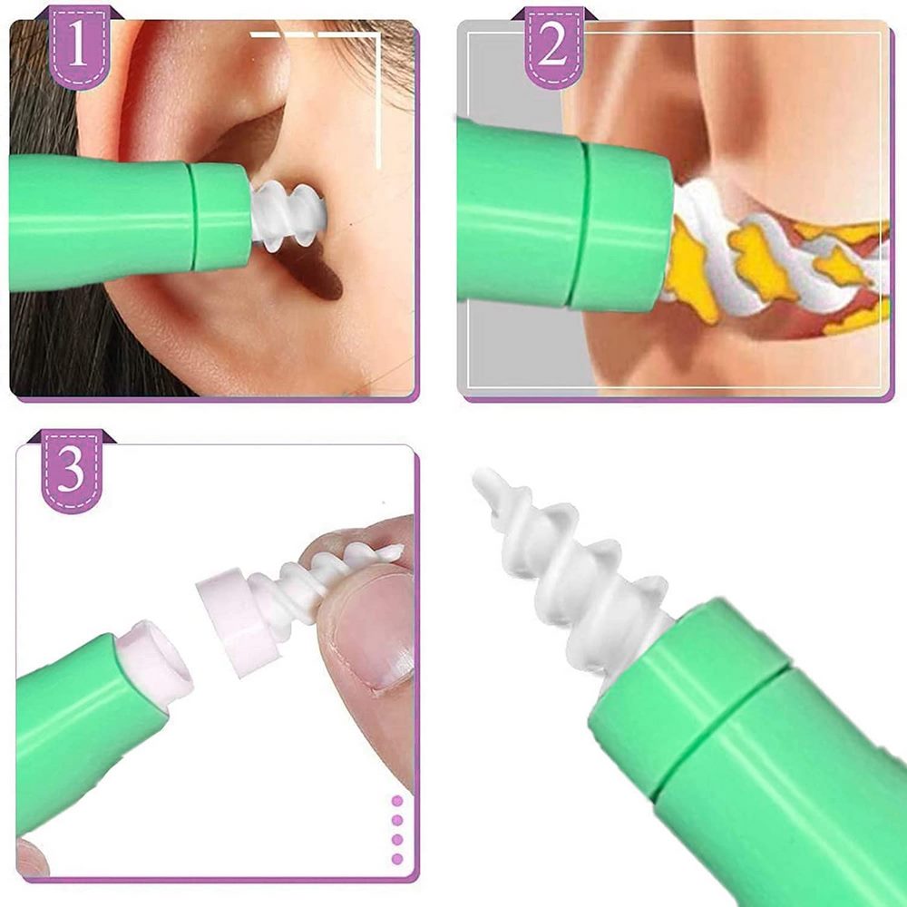 Silicone Spiral Ear Cleaning 16 Replacement Heads Removal Ears Cleaner Plugs Spirals Care