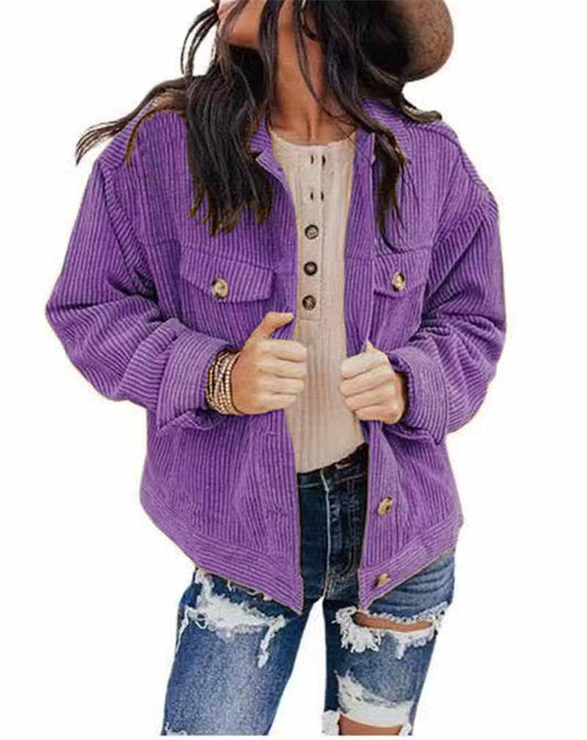 Women's Solid Color Loose Ding Heart Velvet Jacket