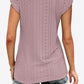 Women's Eyelet Contrast V-Neck Tee