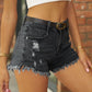 Women's Raw Hem Distressed Denim Jean Shorts