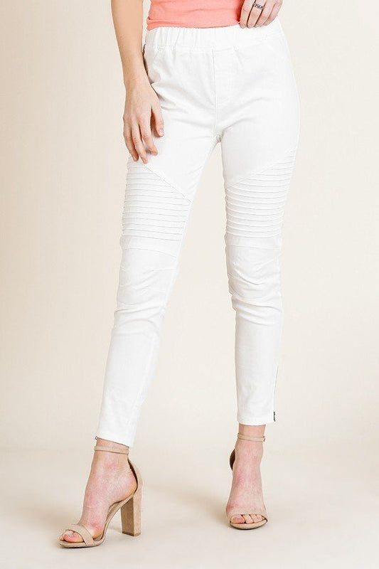 Women's High Waist Skinny Moto Pant