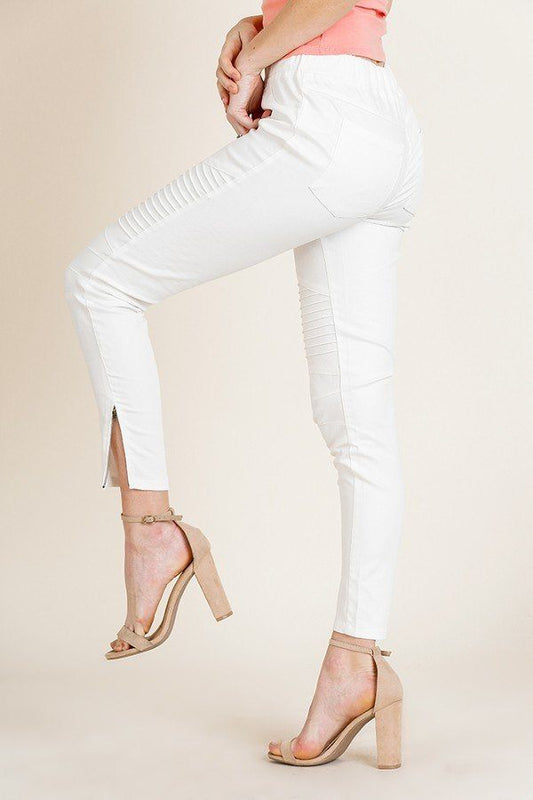 Women's High Waist Skinny Moto Pant